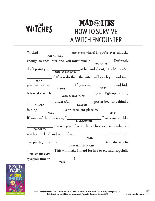 How to Survive a Witch Encounter Mad Libs