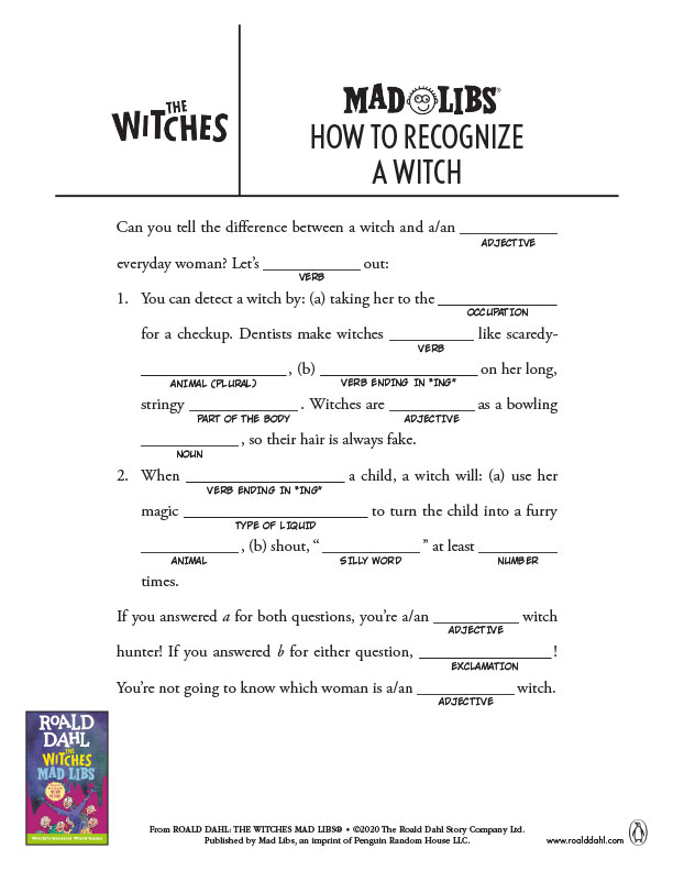 How to Recognize a Witch Mad Libs